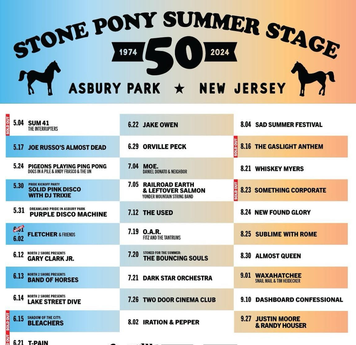 Stone Pony Summer Stage 2024 Schedule 2024 - Maxi Lauretta